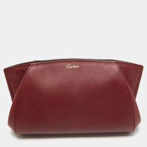 Cartier Red Leather C De Cartier Clutch