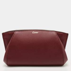 Cartier Red Leather C De Cartier Clutch