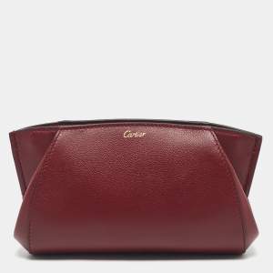 Cartier Red Leather C De Cartier Clutch