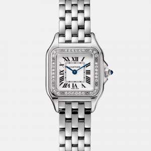 Pre Owned Cartier Panthere W4PN0016 Quartz White Stainless Steel  Women's Wristwatch 23 mm x 30 mm