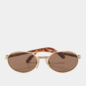 Cartier Brown/Gold St Honore Oval Sunglasses