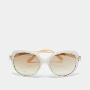 Cartier White Marble/Brown Gradient D00A431 Panthere Cat Eye Sunglasses