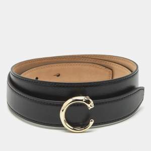 مملوكة مسبقًا Cartier Panthere De Cartier Waist Belt Black Leather