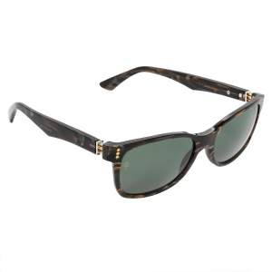 Pre Owned Cartier Black/Green Tortoise Polarized Premiere Wayfarer Sunglasses