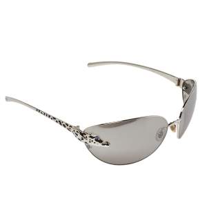 Pre Owned Cartier Silver Tone/Grey Gradient Limited Edition Panthere de Aviator Sunglasses