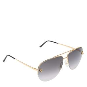 Pre Owned Cartier Grey Panthere De Gradient Aviator Sunglasses