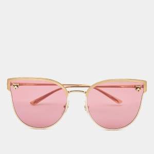 Cartier Gold Tone/Pink Panthère de Cartier CT0198S Cat-Eye Sunglasses