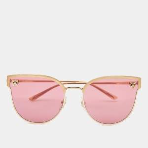 Cartier Gold Tone/Pink Panthère de Cartier CT0198S Cat-Eye Sunglasses