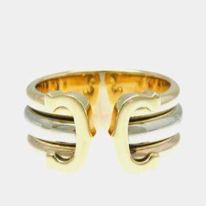 Cartier 18K Yellow Gold, Rose Gold and White Gold C De Cartier Band Ring EU 49