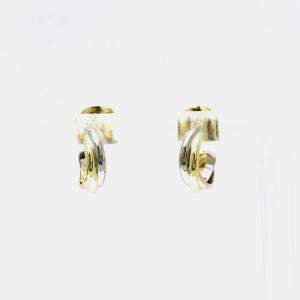 Cartier 18K Yellow, Rose, White Gold Trinity Hoop Earrings