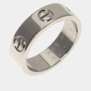 Pre Owned Cartier 18K White Gold Love Band Ring EU 51