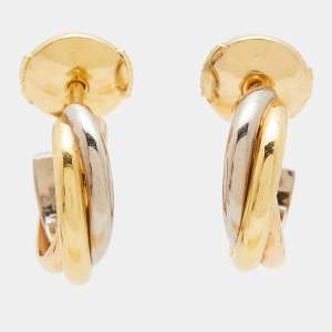 Cartier Trinity 18K Three Tone Gold Hoop Earrings