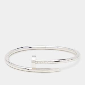 Pre Owned Cartier Juste Un Clou 18k White Gold Bracelet 17
