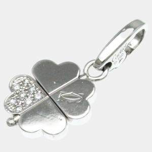 Cartier 18K White Gold and Diamond 4 Leaf Clover Pendant Charm