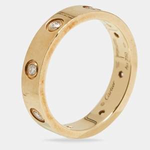 Pre Owned Cartier Love 8 Diamond 18k Yellow Gold Ring Size 52