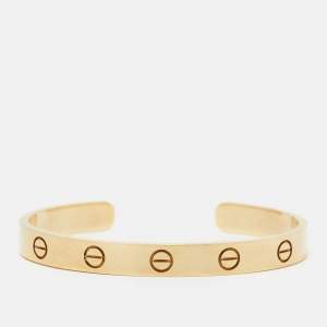 Cartier Love 18K Yellow Gold Open Cuff Bracelet 16