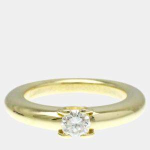 Cartier 18K Yellow Gold and Diamond C De Cartier Solitaire Ring EU 50