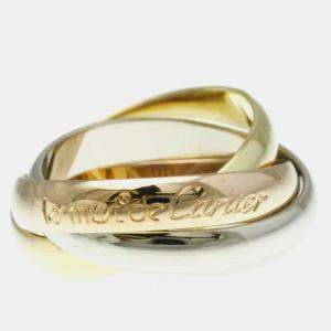 Cartier 18K Yellow, Rose, White Gold Trinity Band Ring EU 49