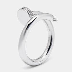 Cartier Juste Un Clou Diamond 18k White Gold Ring Size 50