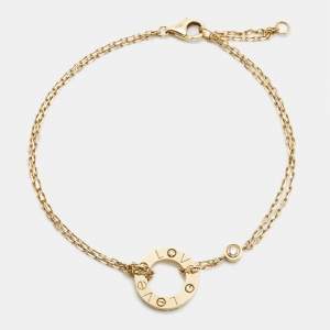 Pre Owned Cartier Love Diamonds 18k Yellow Gold Bracelet