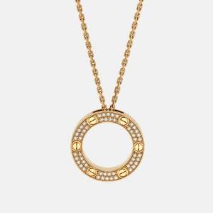 Cartier Love Diamonds 18k Yellow Gold Necklace