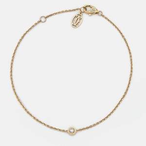 Pre Owned Cartier D'amour Diamond 18k Yellow Gold XS Model Bracelet