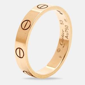 Cartier Love 18k Rose Gold Wedding Band Ring Size 53