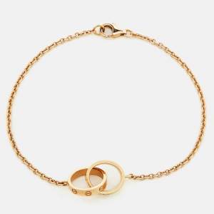 Pre Owned Cartier Love Interlocking Loops 18k Rose Gold Bracelet