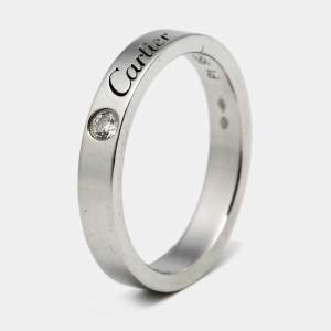 Cartier C De Cartier Diamond Platinum Ring Size 50