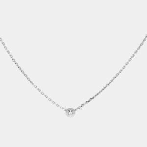 Pre Owned Cartier d'Amour Diamond 18k White Gold XS Model Necklace