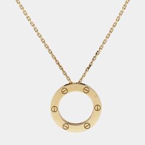 Pre Owned Cartier Love 18k Yellow Gold Pendant Necklace