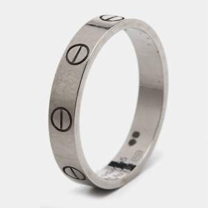 Pre Owned Cartier Love 18k White Gold Wedding Band Ring Size 55