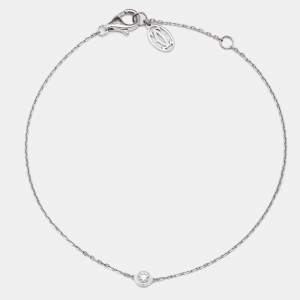 Pre Owned Cartier  d'Amour Diamond 18k White Gold XS Model Bracelet Bracelet