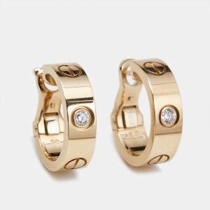 Cartier Love Diamond 18k Rose Gold Earrings
