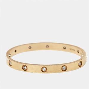 Cartier Love 10 Diamonds 18k Rose Gold Bracelet 17