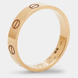 Pre Owned Cartier Love 18k Rose Gold Wedding Band Ring Size 56