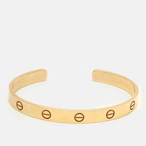 Cartier Love 18k Yellow Gold Open Cuff Bracelet 18