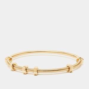 Pre Owned Cartier Ecrou De Cartier 18k Yellow Gold Bracelet 17