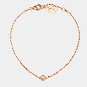 Cartier d'Amour Diamond 18k Rose Gold Small Model Bracelet