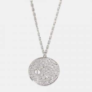 Cartier 18K White Gold and Diamond Love Pendant Necklace