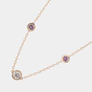 Pre Owned Cartier 18K Rose Gold, Diamond and Sapphire Diamant Chain Necklace