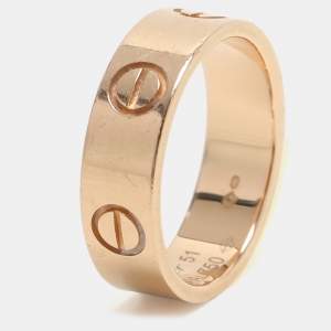 Cartier Love 18K Rose Gold Narrow Wedding Band Ring Size 51