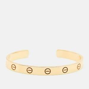 Cartier Love 18k Yellow Gold Open Cuff Bracelet 16