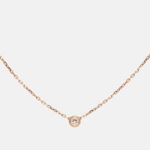 Cartier d'Amour Diamond 18k Rose Gold Small Model Necklace