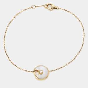 Cartier Amulette de Cartier Mother of Pearl Diamond 18k Yellow Gold XS Model Bracelet