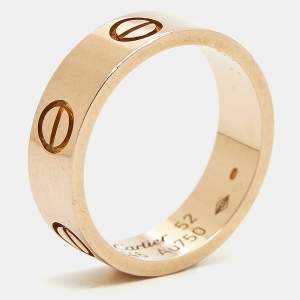 Cartier Love 18K Rose Gold Band Ring Size 52