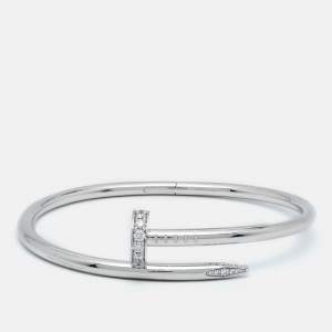 Cartier Juste Un Clou Diamonds 18k White Gold  Bracelet 16