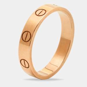 Pre Owned Cartier Love 18k Rose Gold Small Model Wedding Band Ring Size 53