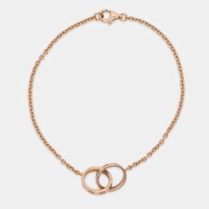Pre Owned Cartier Love Interlocking Loops 18k Rose Gold Bracelet