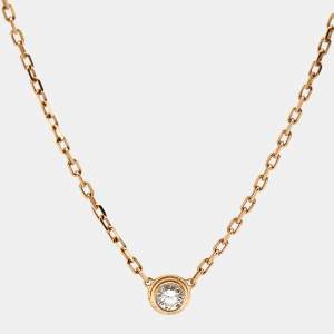 Pre Owned Cartier D'Amour Diamond 18k Rose Gold Small Model Necklace